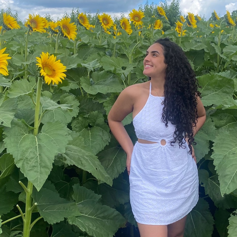 Cutout Little White Dress with lace detailing